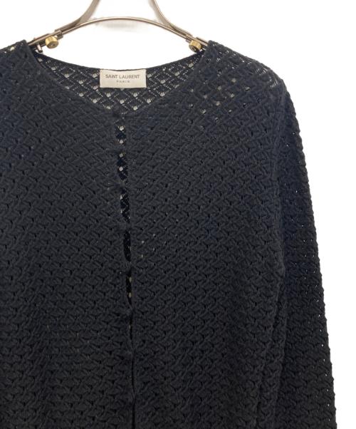Saint Laurent Paris（サンローランパリ）Saint Laurent Paris (サンローランパリ) クロシェニットワンピース ブラック サイズ:Sの古着・服飾アイテム