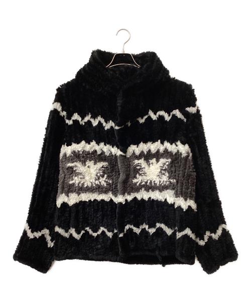 BACKLASH（バックラッシュ）BACKLASH (バックラッシュ) BACKLASH Rabbit Fur Knit Hoodie ブラック サイズ:Mの古着・服飾アイテム