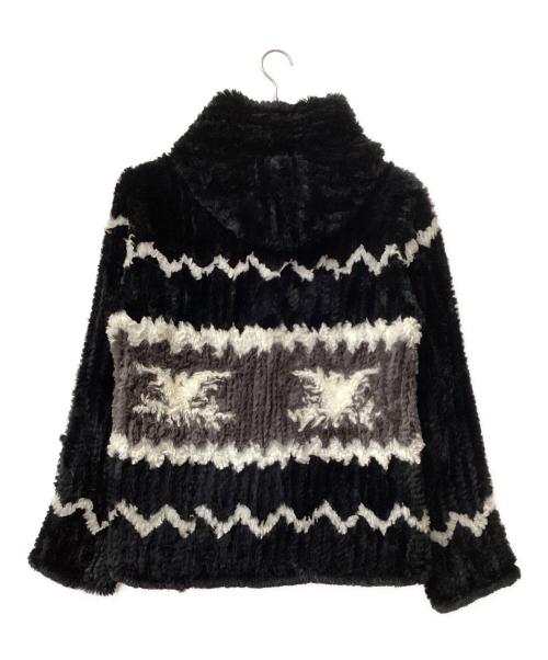 BACKLASH（バックラッシュ）BACKLASH (バックラッシュ) BACKLASH Rabbit Fur Knit Hoodie ブラック サイズ:Mの古着・服飾アイテム