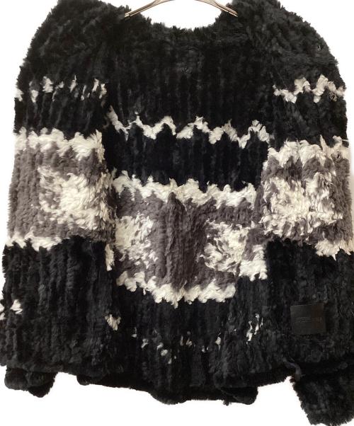 BACKLASH（バックラッシュ）BACKLASH (バックラッシュ) BACKLASH Rabbit Fur Knit Hoodie ブラック サイズ:Mの古着・服飾アイテム