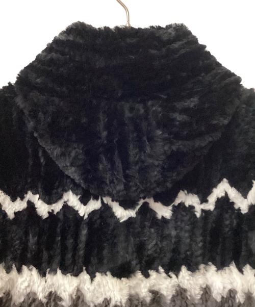 BACKLASH（バックラッシュ）BACKLASH (バックラッシュ) BACKLASH Rabbit Fur Knit Hoodie ブラック サイズ:Mの古着・服飾アイテム
