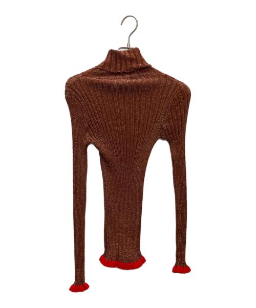 Chloe（クロエ）Chloe (クロエ) ラメタ-トルネックニット ブラウン サイズ:XSの古着・服飾アイテム