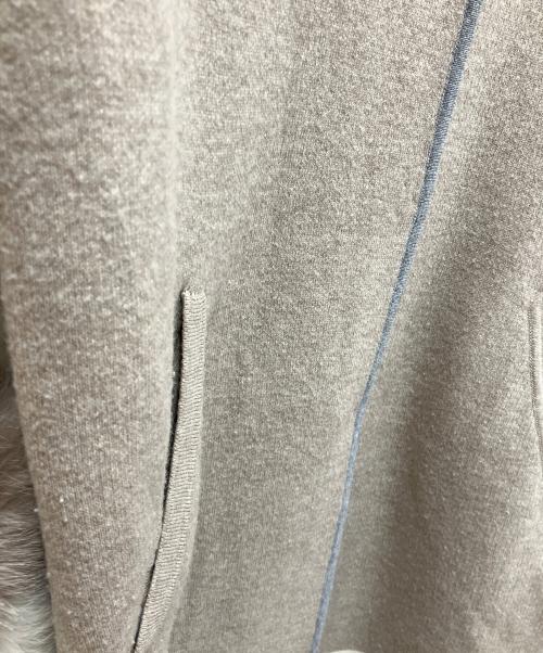 ISHIHAMA（イシハマ）ISHIHAMA (イシハマ) フォクスファー付カシミヤ混ニットコート ベージュ サイズ:Mの古着・服飾アイテム