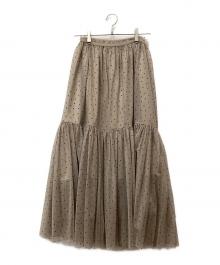 Yue（ユエ）の古着「チュールスカート」｜ベージュ