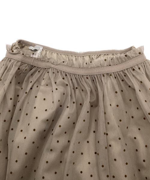 Yue（ユエ）Yue (ユエ) チュールスカート ベージュ サイズ:Mの古着・服飾アイテム