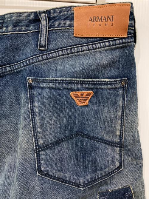 ARMANI JEANS（アルマーニジーンズ）ARMANI JEANS (アルマーニジーンズ) リペアデニムパンツ インディゴ サイズ:31の古着・服飾アイテム