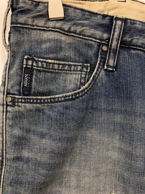 ARMANI JEANS（アルマーニジーンズ）ARMANI JEANS (アルマーニジーンズ) リペアデニムパンツ インディゴ サイズ:31の古着・服飾アイテム