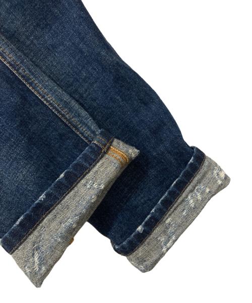 DOLCE & GABBANA（ドルチェ＆ガッバーナ）DOLCE & GABBANA (ドルチェ＆ガッバーナ) familiarワッペン ユーズド加工デニムパンツ インディゴ サイズ:48の古着・服飾アイテム