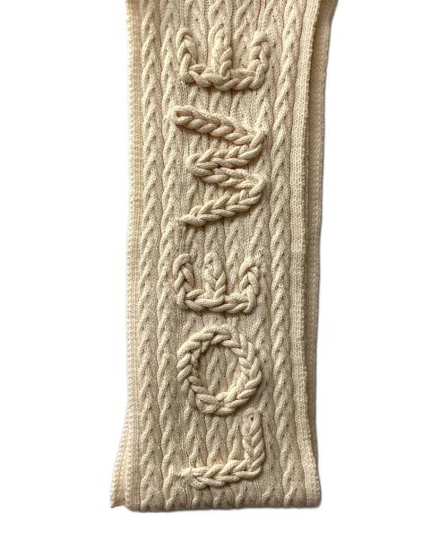 LOEWE（ロエベ）LOEWE (ロエベ) logo chunky knit scarf(ロゴ チャンキー ニット スカーフ) アイボリーの古着・服飾アイテム