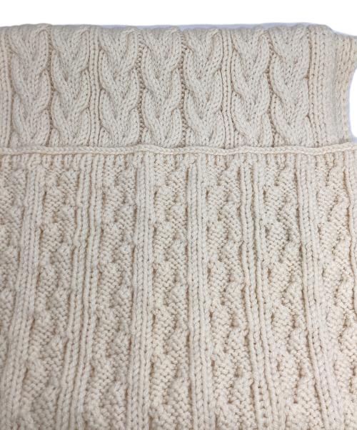 LOEWE（ロエベ）LOEWE (ロエベ) logo chunky knit scarf(ロゴ チャンキー ニット スカーフ) アイボリーの古着・服飾アイテム