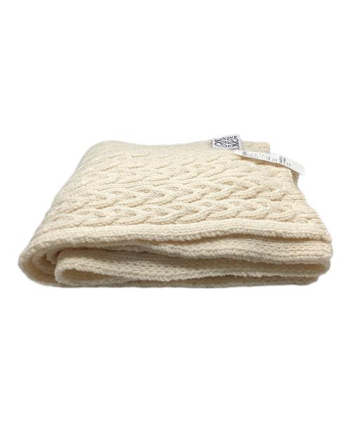 LOEWE（ロエベ）LOEWE (ロエベ) logo chunky knit scarf(ロゴ チャンキー ニット スカーフ) アイボリーの古着・服飾アイテム