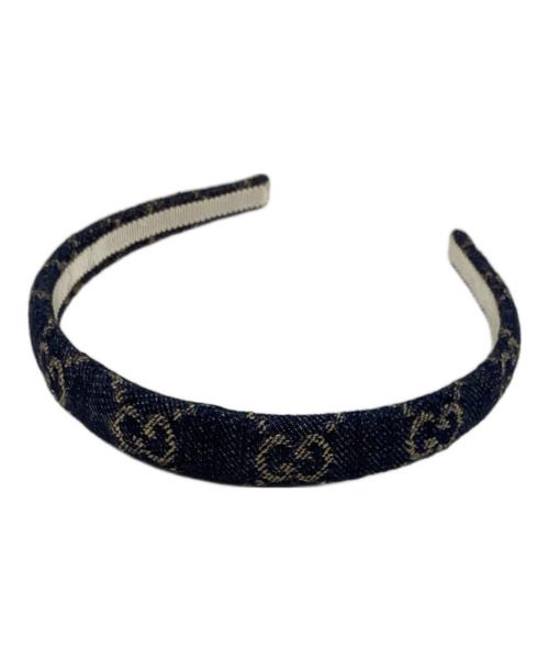 GUCCI（グッチ）GUCCI (グッチ) GGロゴ デニムカチューシャ インディゴの古着・服飾アイテム