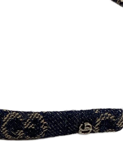 GUCCI（グッチ）GUCCI (グッチ) GGロゴ デニムカチューシャ インディゴの古着・服飾アイテム