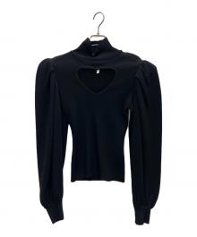 MSGM（エムエスジーエム）の古着「オープンハートパフスリーブニット」｜ブラック