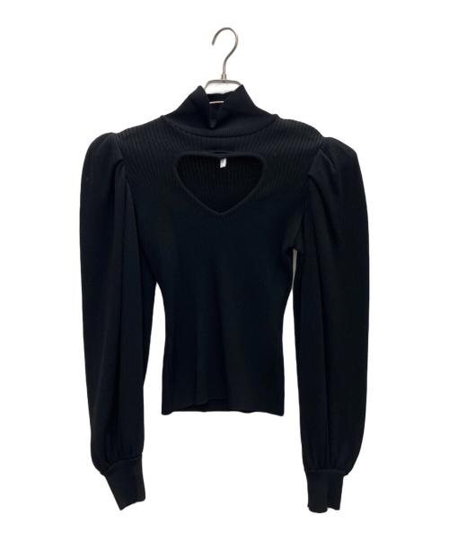 MSGM（エムエスジーエム）MSGM (エムエスジーエム) オープンハートパフスリーブニット ブラック サイズ:Sの古着・服飾アイテム