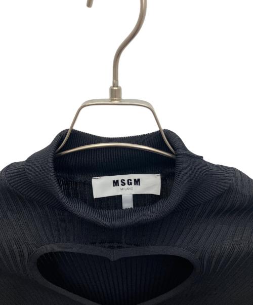 MSGM（エムエスジーエム）MSGM (エムエスジーエム) オープンハートパフスリーブニット ブラック サイズ:Sの古着・服飾アイテム