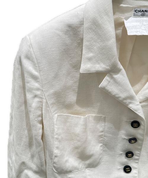 CHANEL（シャネル）CHANEL (シャネル) ココマーク リネンジャケット ホワイト サイズ:40の古着・服飾アイテム