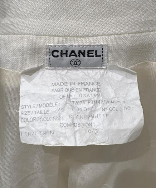 CHANEL（シャネル）CHANEL (シャネル) ココマーク リネンジャケット ホワイト サイズ:40の古着・服飾アイテム