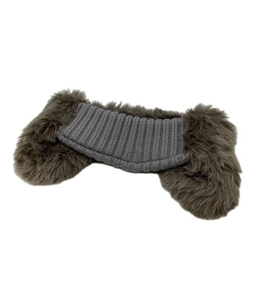 kijima takayuki（キジマタカユキ）kijima takayuki (キジマタカユキ) KNIT & FAUX FUR EAR BAND グレーの古着・服飾アイテム