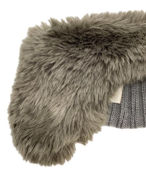 kijima takayuki（キジマタカユキ）kijima takayuki (キジマタカユキ) KNIT & FAUX FUR EAR BAND グレーの古着・服飾アイテム