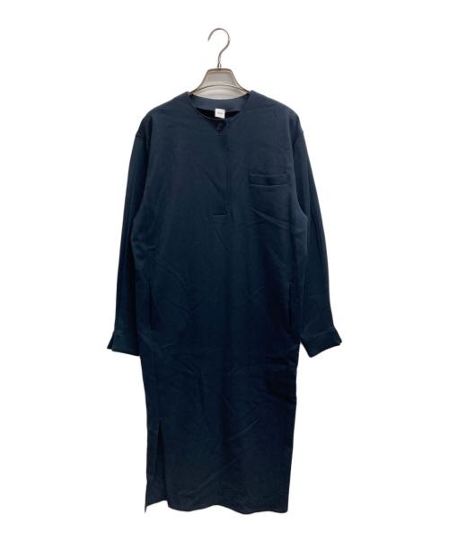 ELIN（エリン）ELIN (エリン) ウールミックスハーフボタン2ポケットワンピース ネイビー サイズ:36の古着・服飾アイテム