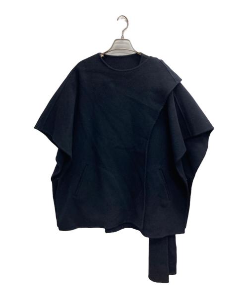 VERMEIL par iena（ヴェルメイユ パー イエナ）VERMEIL par iena (ヴェルメイユ パー イエナ) SUPER160sダブルフェイスショートマントコート ネイビー サイズ:38の古着・服飾アイテム