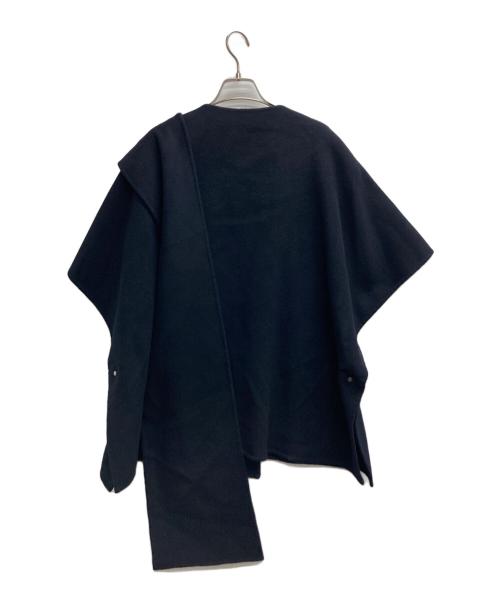 VERMEIL par iena（ヴェルメイユ パー イエナ）VERMEIL par iena (ヴェルメイユ パー イエナ) SUPER160sダブルフェイスショートマントコート ネイビー サイズ:38の古着・服飾アイテム