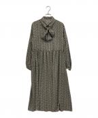 BALLSEYボールジィ）の古着「BBカリグラフィプリント ボウタイワンピース」｜ブラック