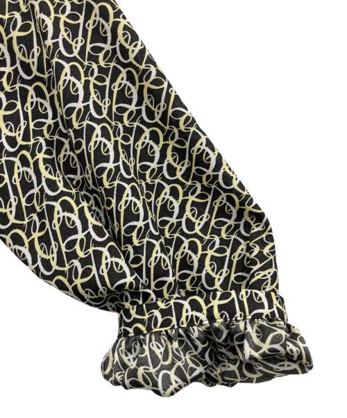 BALLSEY（ボールジィ）BALLSEY (ボールジィ) BBカリグラフィプリント ボウタイワンピース ブラック サイズ:36の古着・服飾アイテム