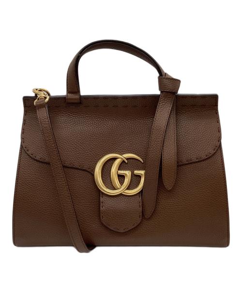 GUCCI（グッチ）GUCCI (グッチ) GGマーモント2WAYバッグ ブラウン サイズ:下記参照の古着・服飾アイテム