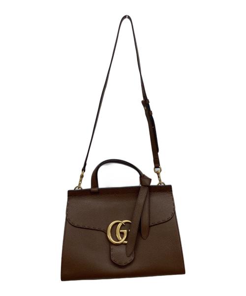 GUCCI（グッチ）GUCCI (グッチ) GGマーモント2WAYバッグ ブラウン サイズ:下記参照の古着・服飾アイテム