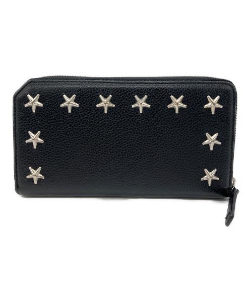 JIMMY CHOO（ジミーチュウ）JIMMY CHOO (ジミーチュウ) スタースタッズ ロングウォレット ブラックの古着・服飾アイテム