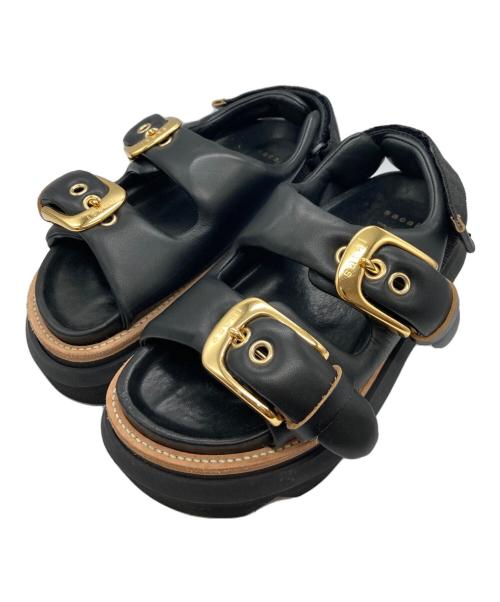 sacai（サカイ）sacai (サカイ) Padded Almond Toe Sandals ブラック サイズ:23.5の古着・服飾アイテム