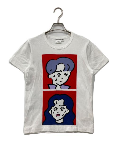 COMME des GARCONS GIRL（コムデギャルソンガール）COMME des GARCONS GIRL (コムデギャルソンガール) art work for ery プリントTシャツ ホワイト サイズ:Mの古着・服飾アイテム
