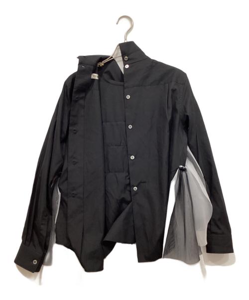 COMME des GARCONS（コムデギャルソン）COMME des GARCONS (コムデギャルソン) シアーティアード切替シャツ ブラック サイズ:Sの古着・服飾アイテム