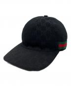 GUCCIグッチ）の古着「オリジナルGGキャンバス ベースボール キャップ」｜ブラック