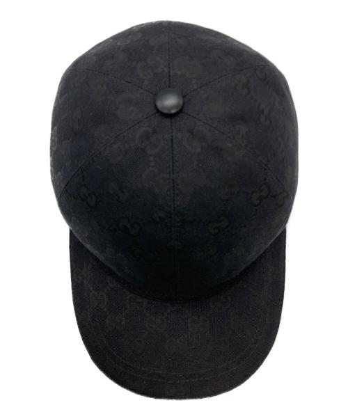 GUCCI（グッチ）GUCCI (グッチ) オリジナルGGキャンバス ベースボール キャップ ブラック サイズ:Ｓの古着・服飾アイテム