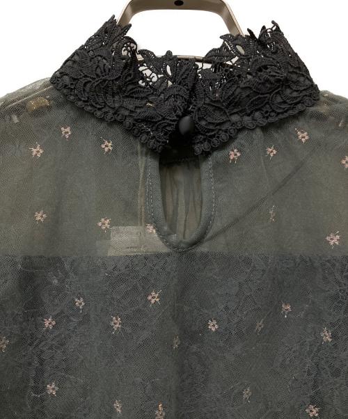 LeJa（レジャ）leja (レジャ) ハイネック花柄レースボレロスパンコールマーメイドドレス グレー サイズ:Mの古着・服飾アイテム