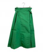 DRAWERドゥロワー）の古着「ロングフレアスカート」｜グリーン