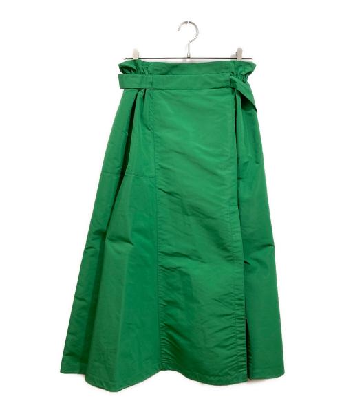 DRAWER（ドゥロワー）DRAWER (ドゥロワー) ロングフレアスカート グリーン サイズ:36の古着・服飾アイテム