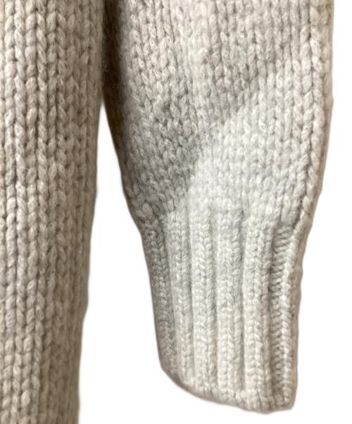 DRAWER（ドゥロワー）DRAWER (ドゥロワー) ムートンパッチロングカーディガン ライトグレー サイズ:2の古着・服飾アイテム