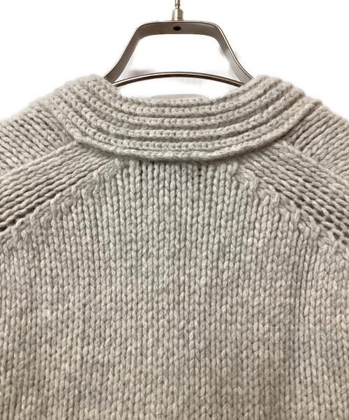 DRAWER（ドゥロワー）DRAWER (ドゥロワー) ムートンパッチロングカーディガン ライトグレー サイズ:2の古着・服飾アイテム