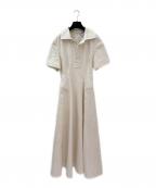 BOTTEGA VENETAボッテガベネタ）の古着「Hip-Detailed Linen Canvas Midi Shirt Dress」｜ホワイト