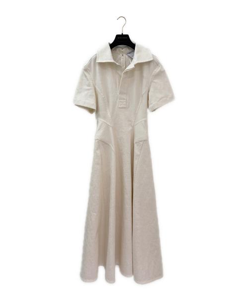 BOTTEGA VENETA（ボッテガベネタ）BOTTEGA VENETA (ボッテガベネタ) Hip-Detailed Linen Canvas Midi Shirt Dress ホワイト サイズ:01の古着・服飾アイテム