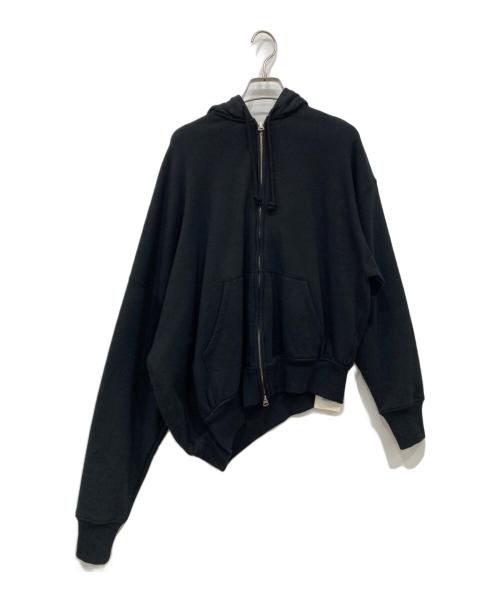 INSCRIRE（アンスクリア）INSCRIRE (アンスクリア) Asymmetry Zip Hoodie ブラック サイズ:S 未使用品の古着・服飾アイテム