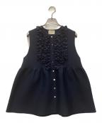 UNITED ARROWSユナイテッドアローズ）の古着「ミニフリル ニットベスト」｜ネイビー