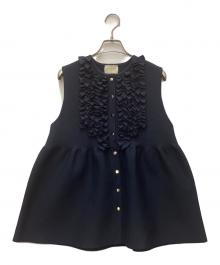 UNITED ARROWS（ユナイテッドアローズ）の古着「ミニフリル ニットベスト」｜ネイビー