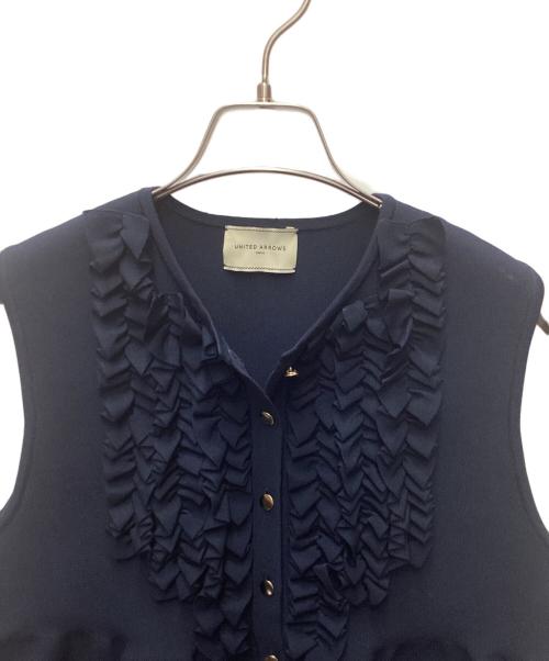 UNITED ARROWS（ユナイテッドアローズ）UNITED ARROWS (ユナイテッドアローズ) ミニフリル ニットベスト ネイビー サイズ:Freeの古着・服飾アイテム