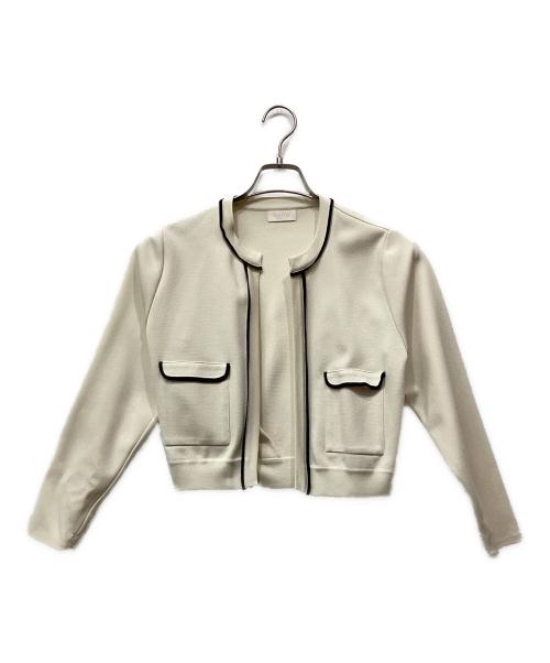 BALLSEY（ボールジィ）BALLSEY (ボールジィ) ミラノリブ クルーネックカーディガン アイボリー サイズ:Ｓの古着・服飾アイテム