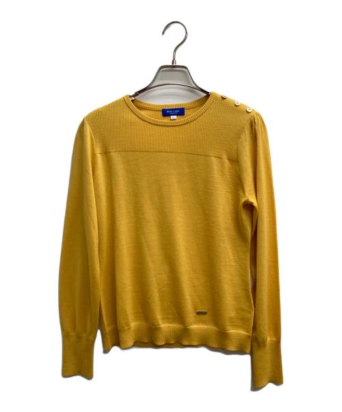 BLUE LABEL CRESTBRIDGE（ブルーレーベルクレストブリッジ）BLUE LABEL CRESTBRIDGE (ブルーレーベルクレストブリッジ) ハイゲージウォッシャブルウールプルオーバー イエロー サイズ:38の古着・服飾アイテム